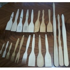 Spoons, forks, spatulas for cooking and stirring