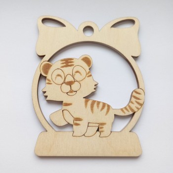 New Year's plywood snowflake tiger